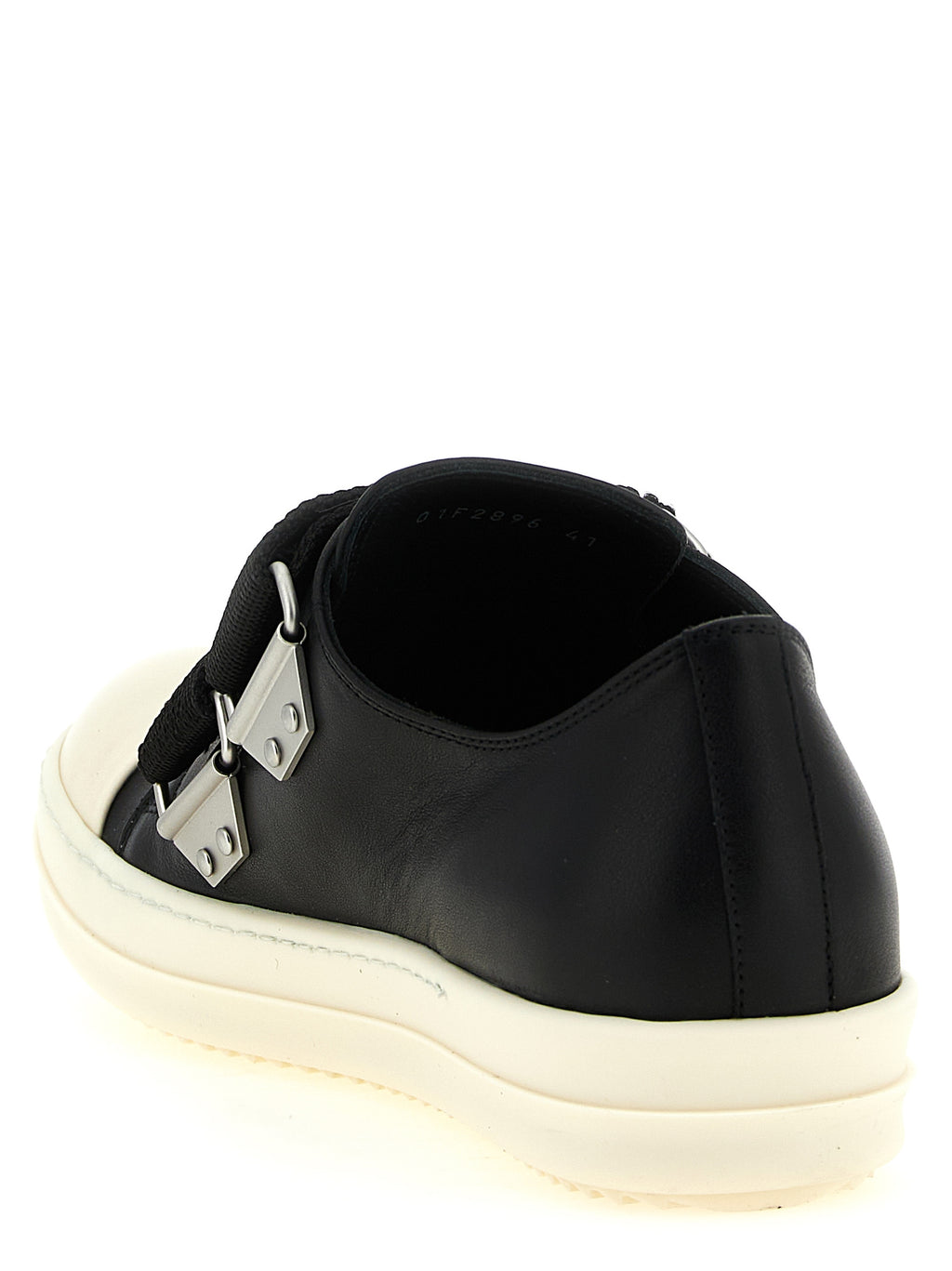 Rick Owens Black Cowhide Low Top Sneakers
