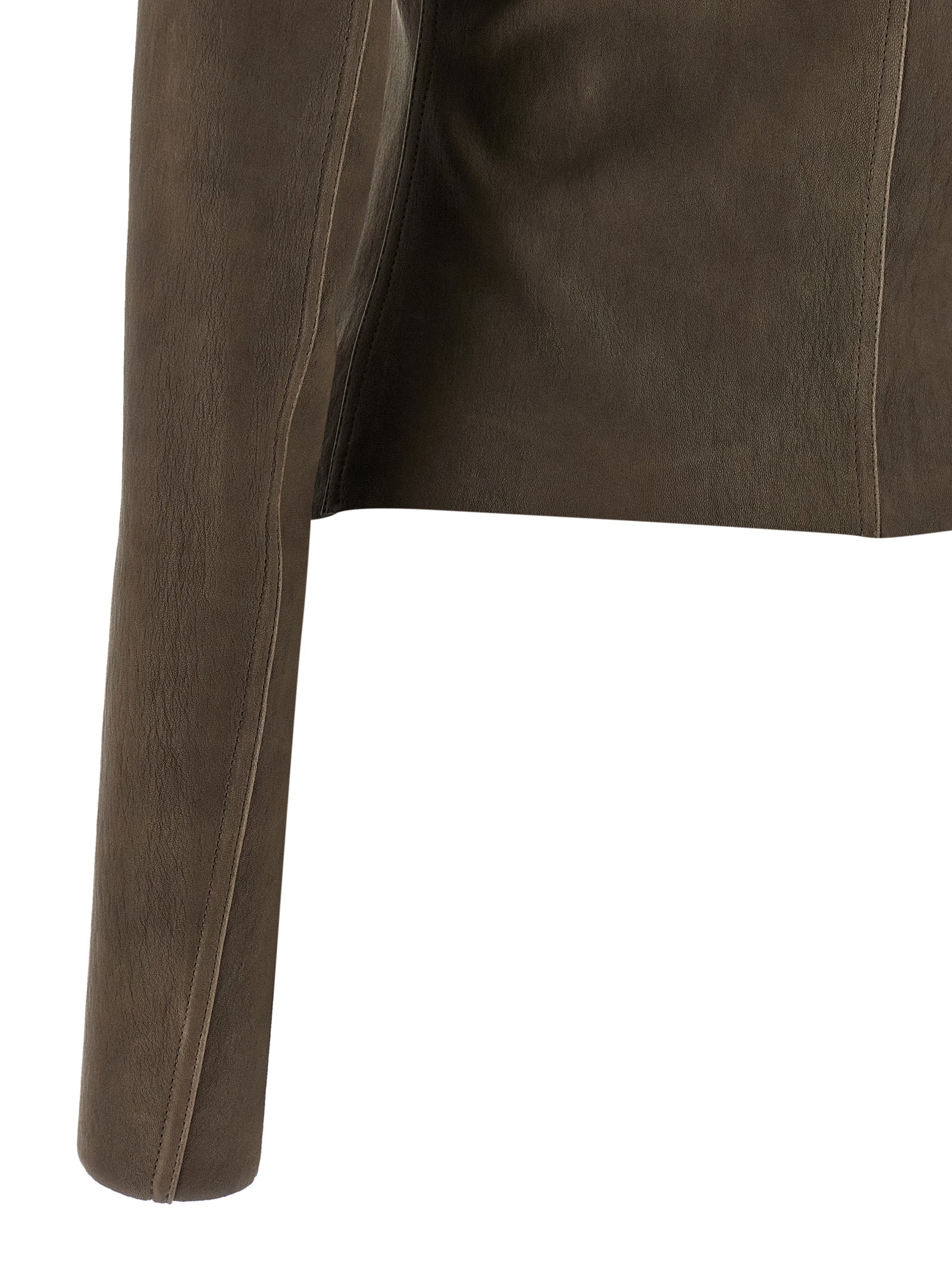 Rick Owens Brown Leather Leather Jacket