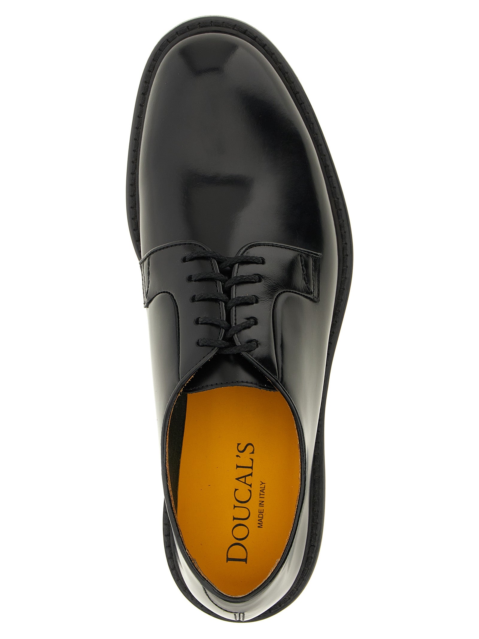 Doucal's Black Calfskin Oxfords And Derbies