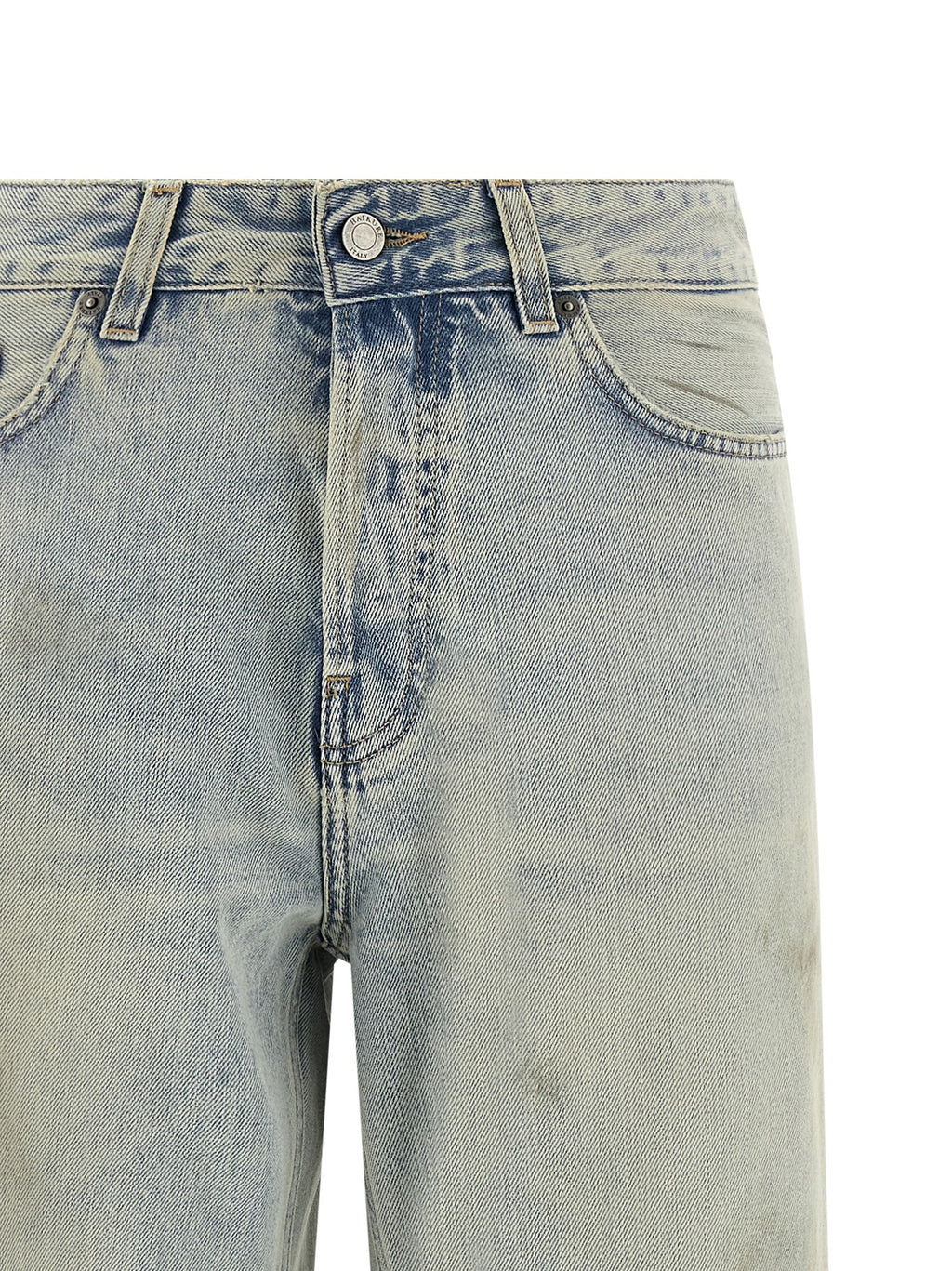 Haikure Blue Cotton Cropped Jeans