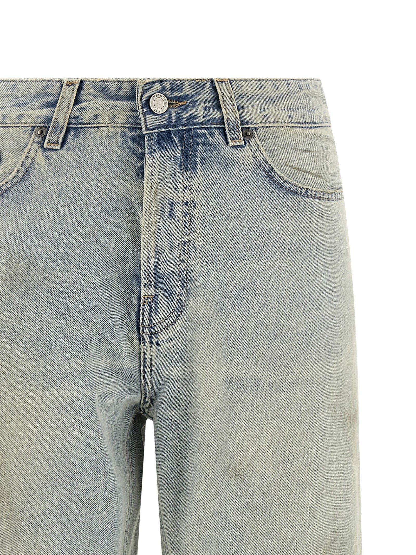 Haikure Blue Cotton Cropped Jeans