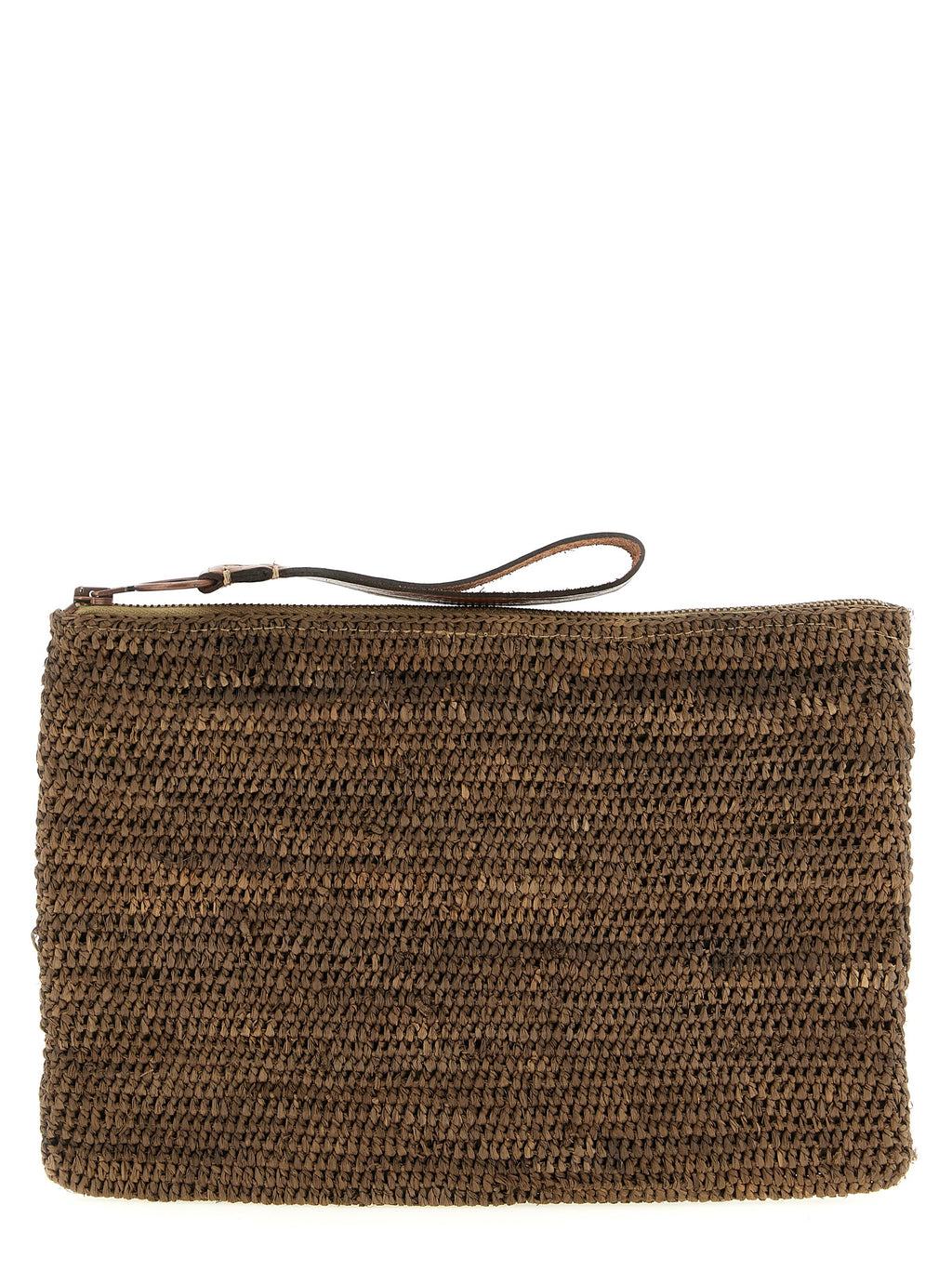 Ibeliv Brown Raffia Clutch Bag