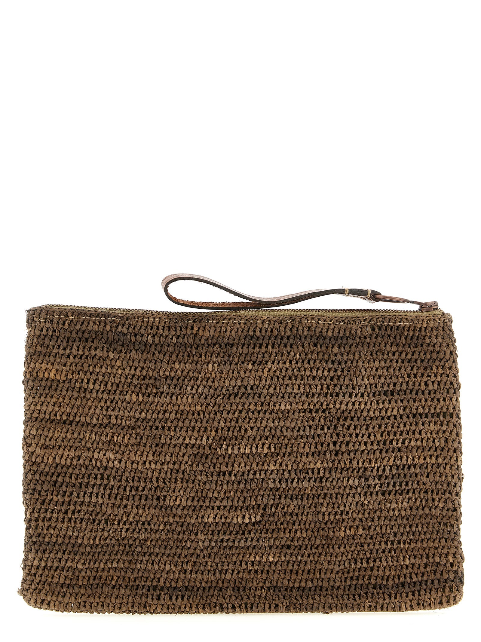 Ibeliv Brown Raffia Clutch Bag