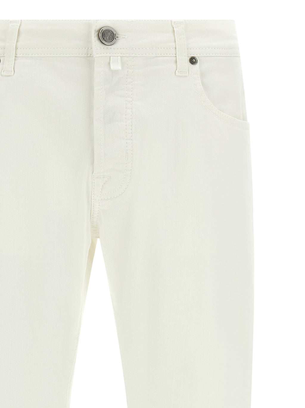 Jacob Cohen White Cotton Straight-Leg Jeans