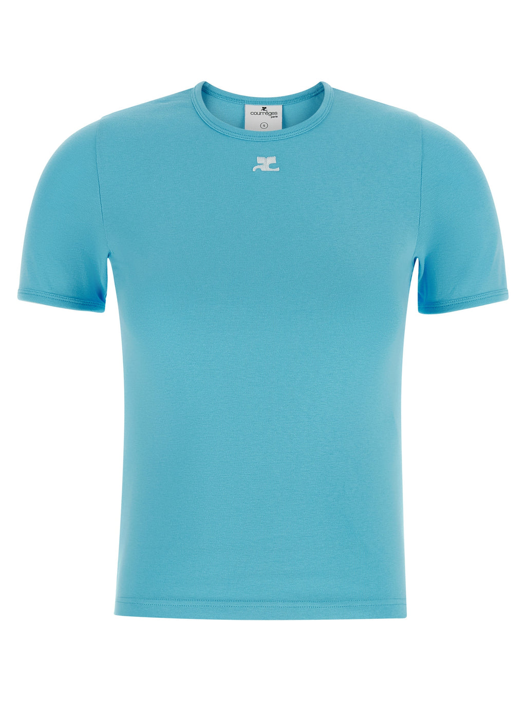 Courrèges Blue Cotton T-Shirt