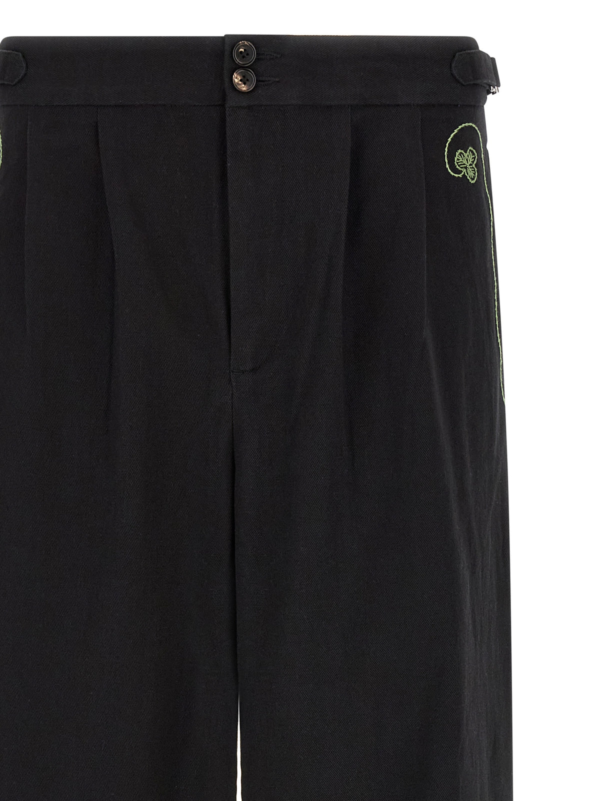 BODE Black Cotton Casual Pants