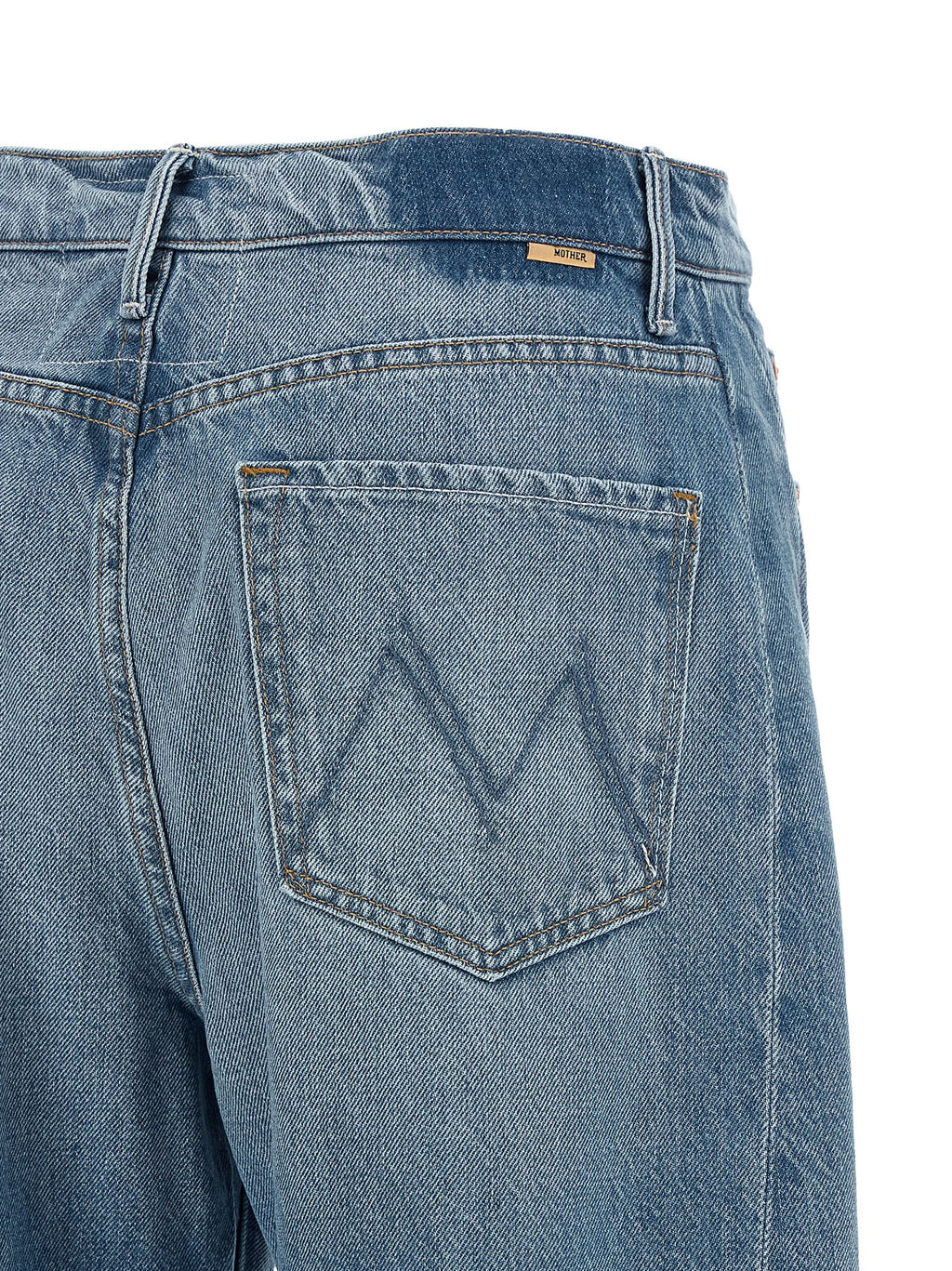 Mother Denim Blue Cotton Cropped Jeans
