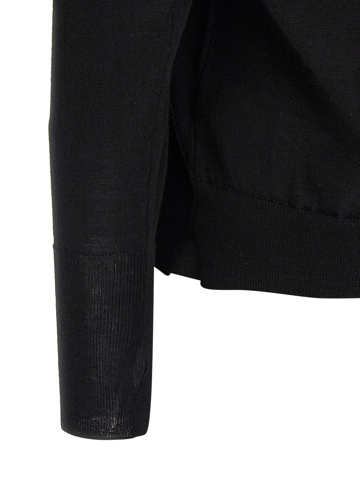MA'RY'YA Black Virgin Wool Cardigan