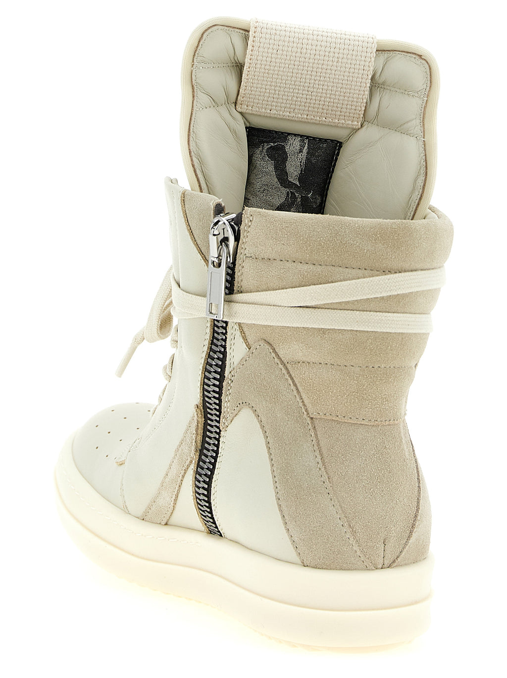Rick Owens Beige Cowhide Athletic Sneakers