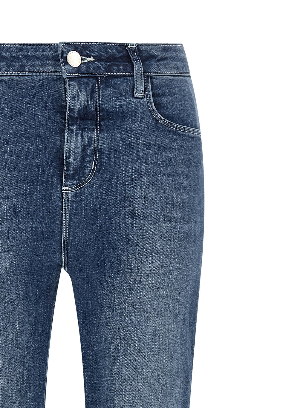 L'Agence Blue Cotton Flared Jeans