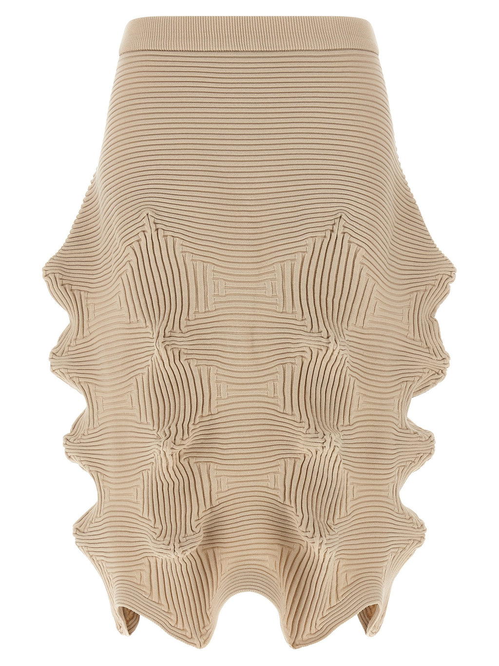 Issey Miyake Beige Polyester Midi Skirt