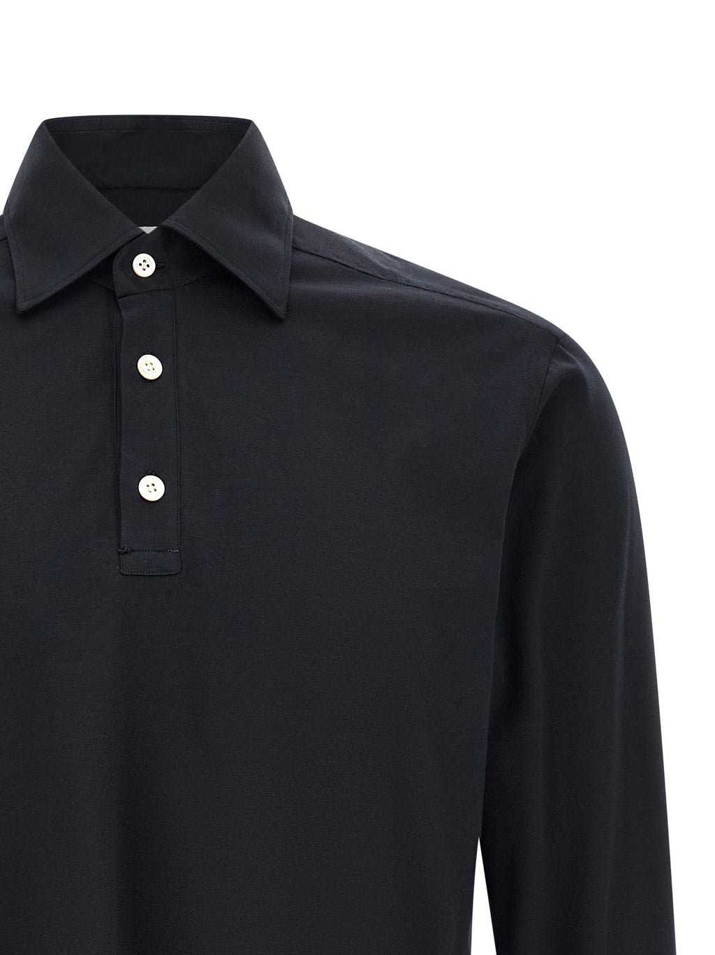 Kiton Blue Cotton Polo Shirt