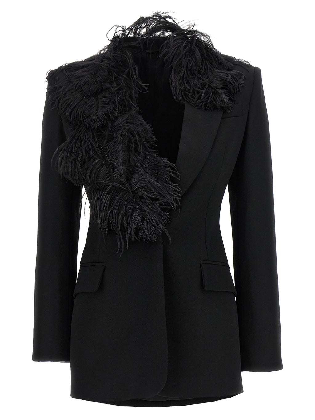 The Attico Black Virgin Wool Blazer