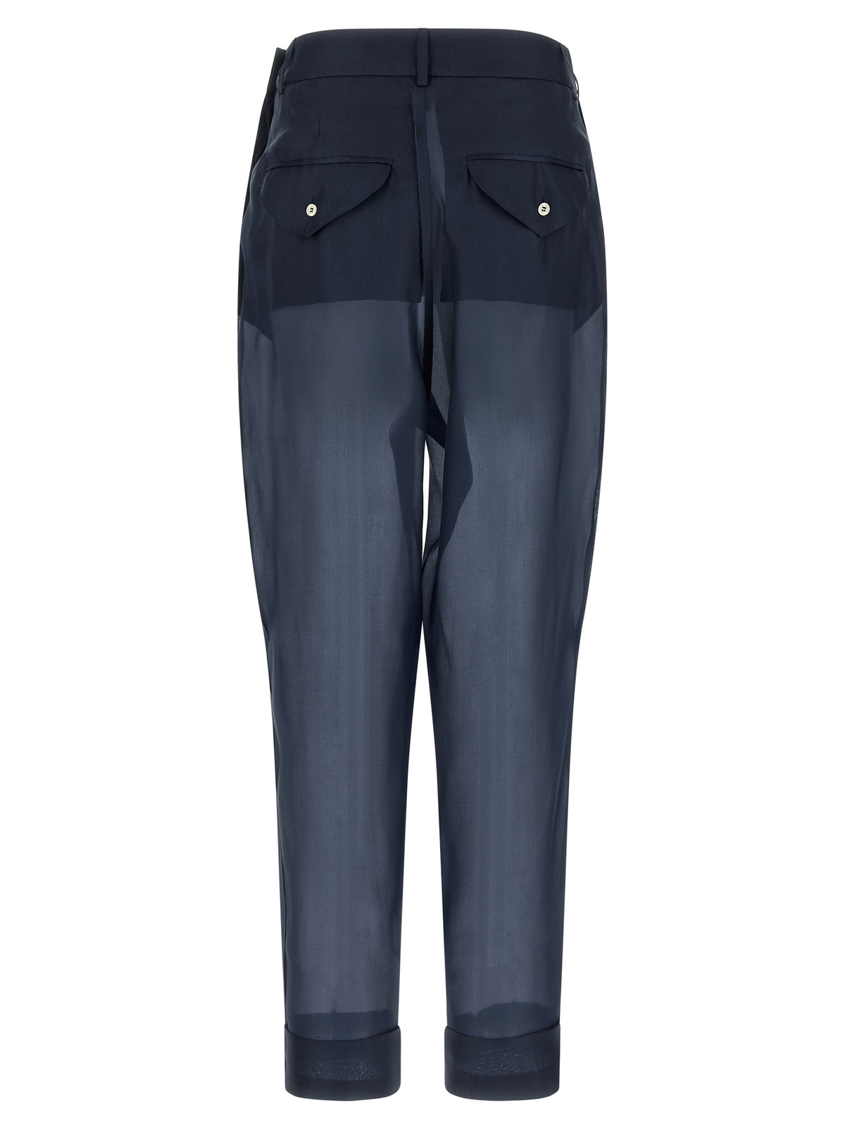 MAISON JEJIA Blue Silk Casual Pants