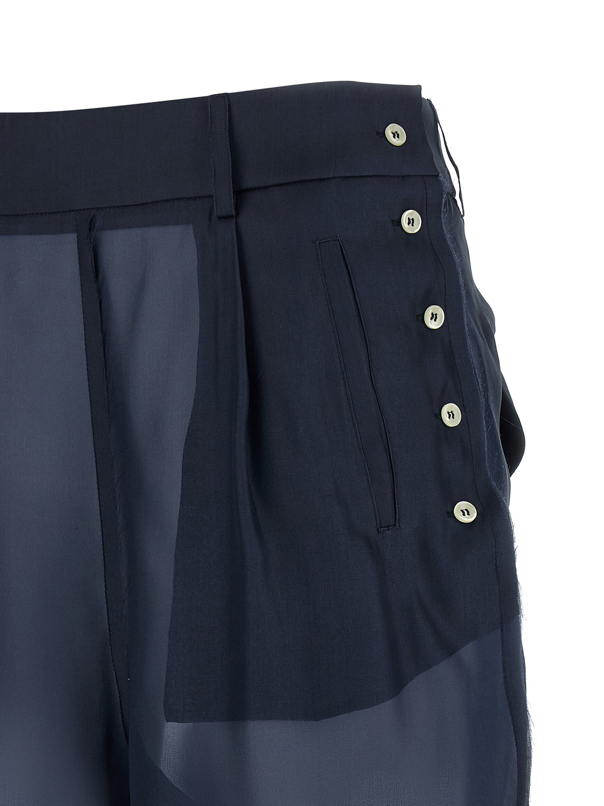 MAISON JEJIA Blue Silk Casual Pants