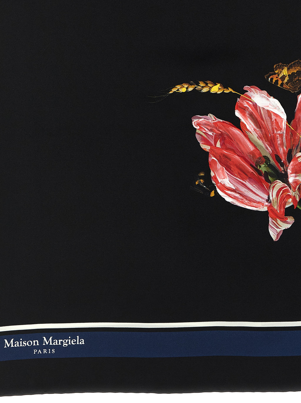 Maison Margiela Black Silk Scarf