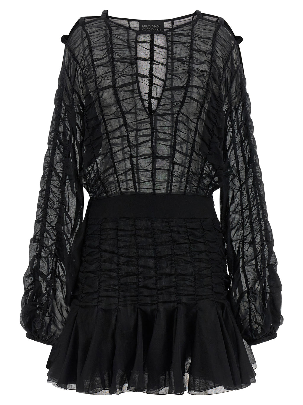 Giovanni Bedin Black Cotton Short Dress