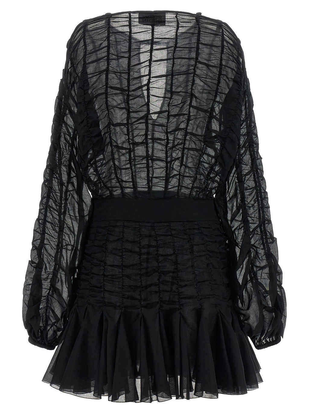 Giovanni Bedin Black Cotton Short Dress