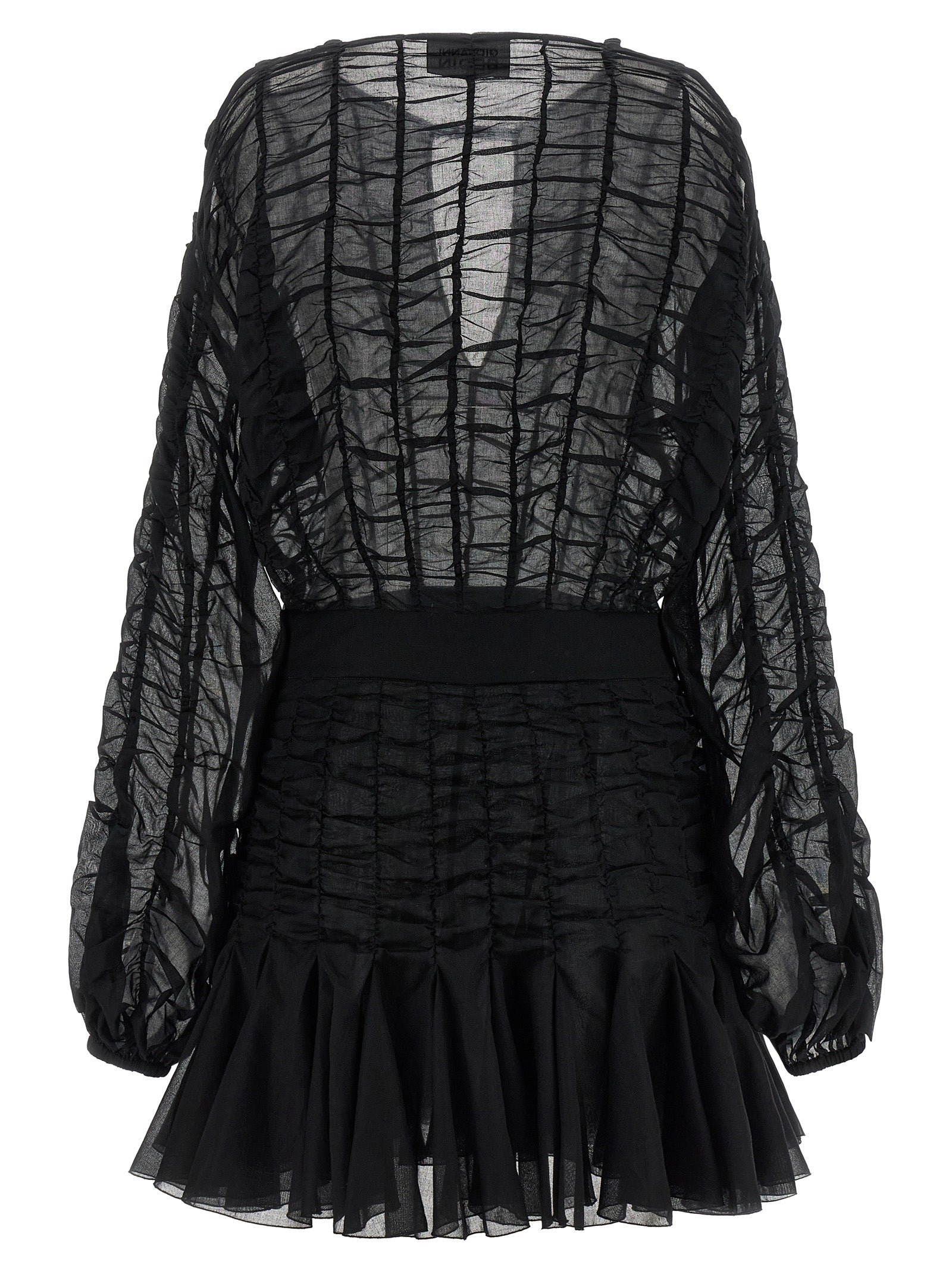 Giovanni Bedin Black Cotton Short Dress