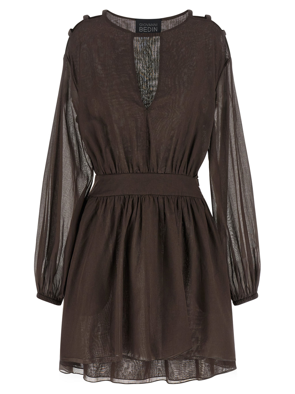 Giovanni Bedin Brown Cotton Short Dress