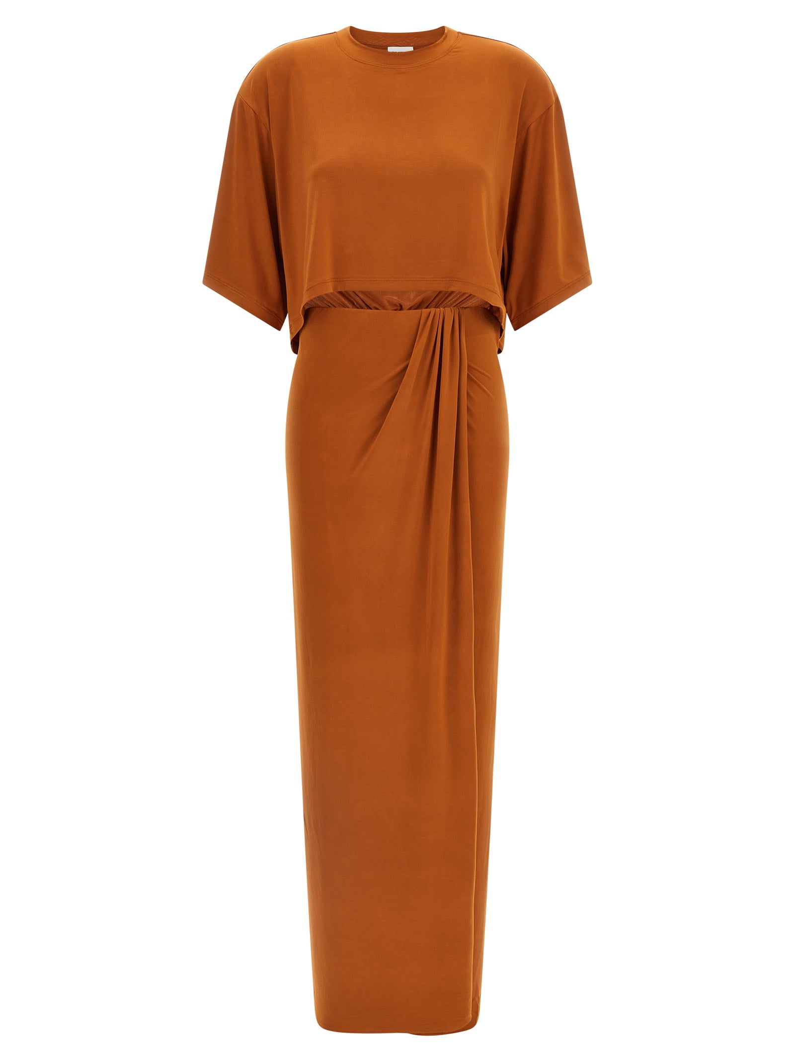 The Andamane Orange Polyester Long Dress