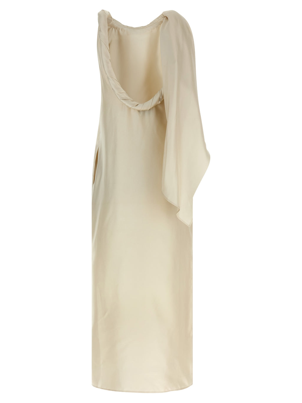 Loulou De Saison Beige Silk Midi Dress