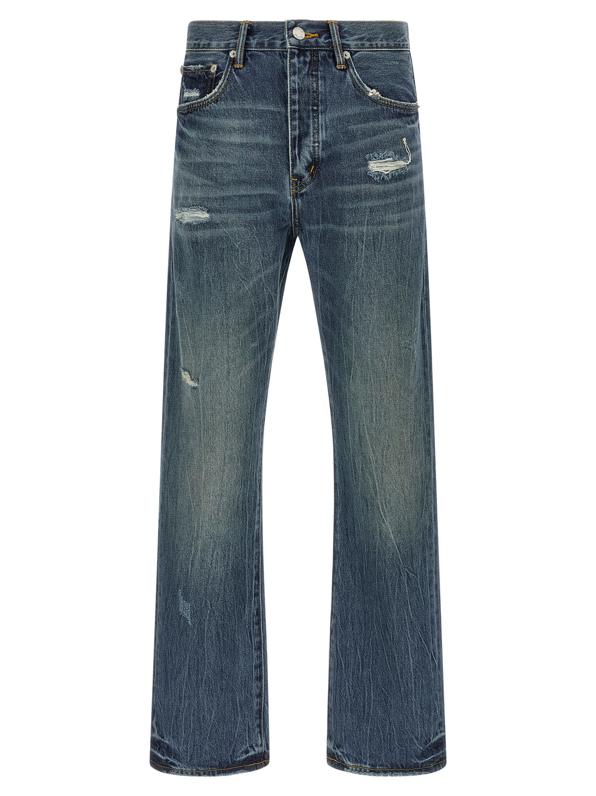 PURPLE Blue Cotton Straight-Leg Jeans