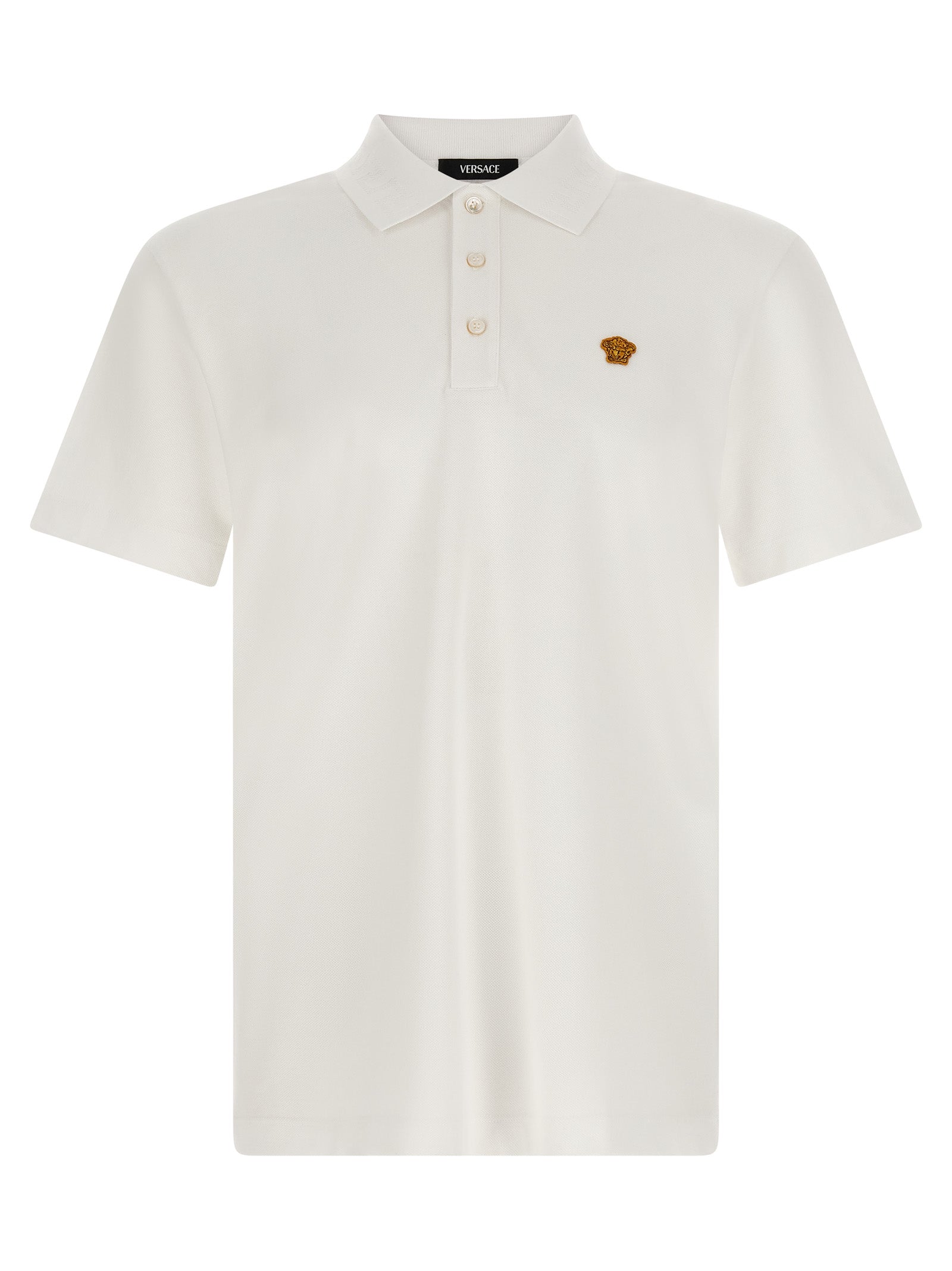 Versace White Cotton Polo Shirt