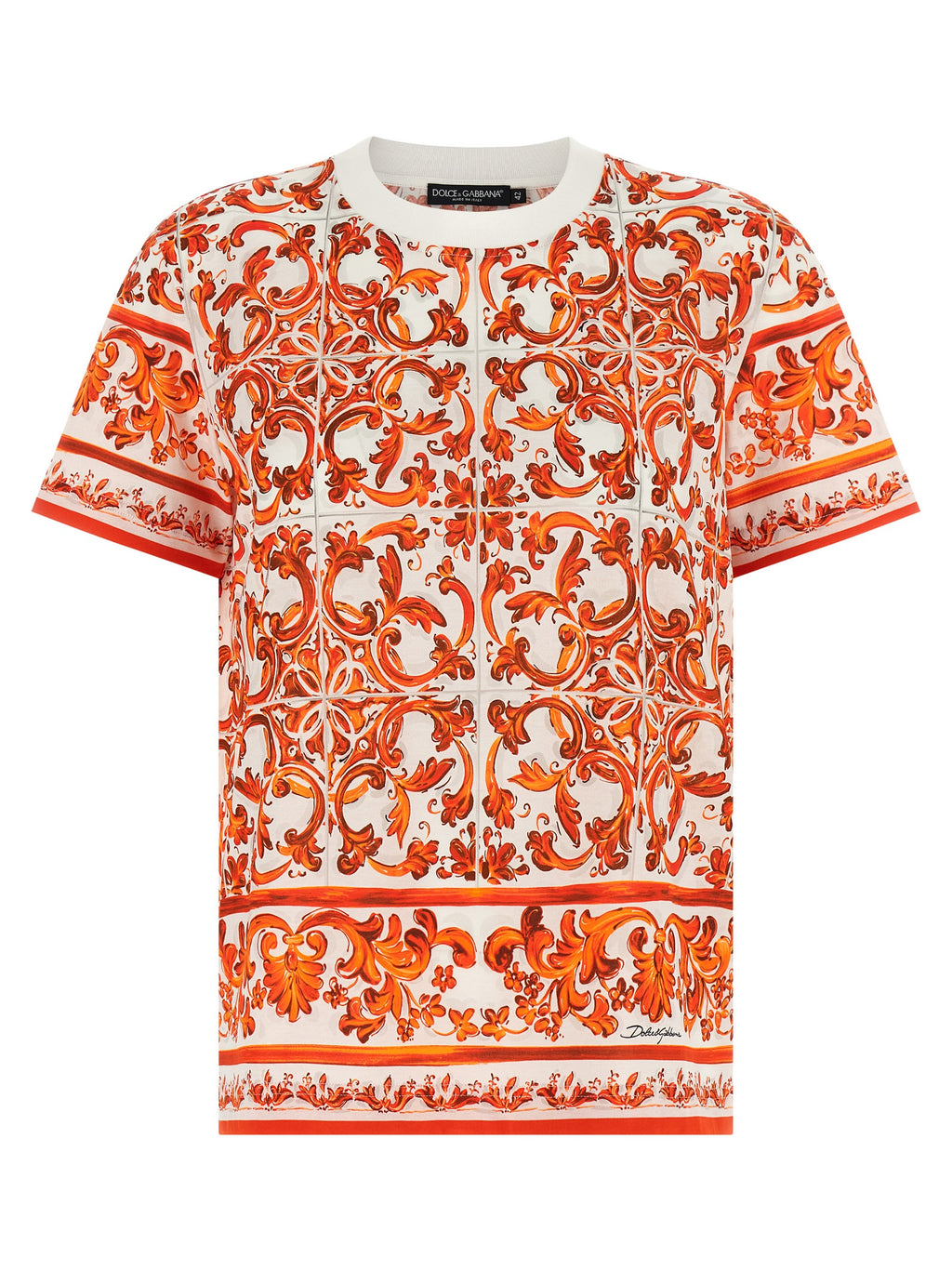 Dolce & Gabbana orangefarbenes Baumwoll-T-Shirt