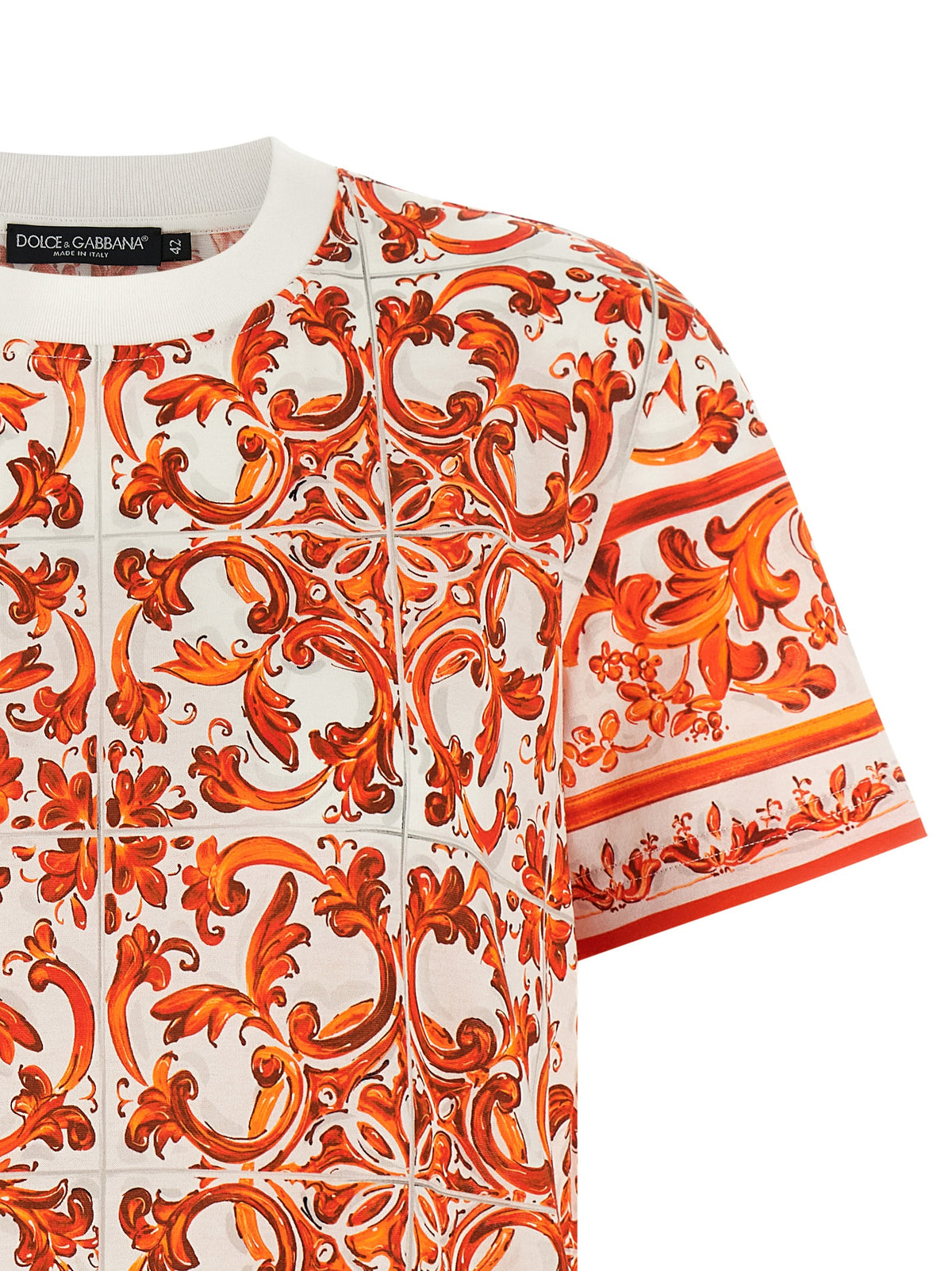 Dolce & Gabbana orangefarbenes Baumwoll-T-Shirt