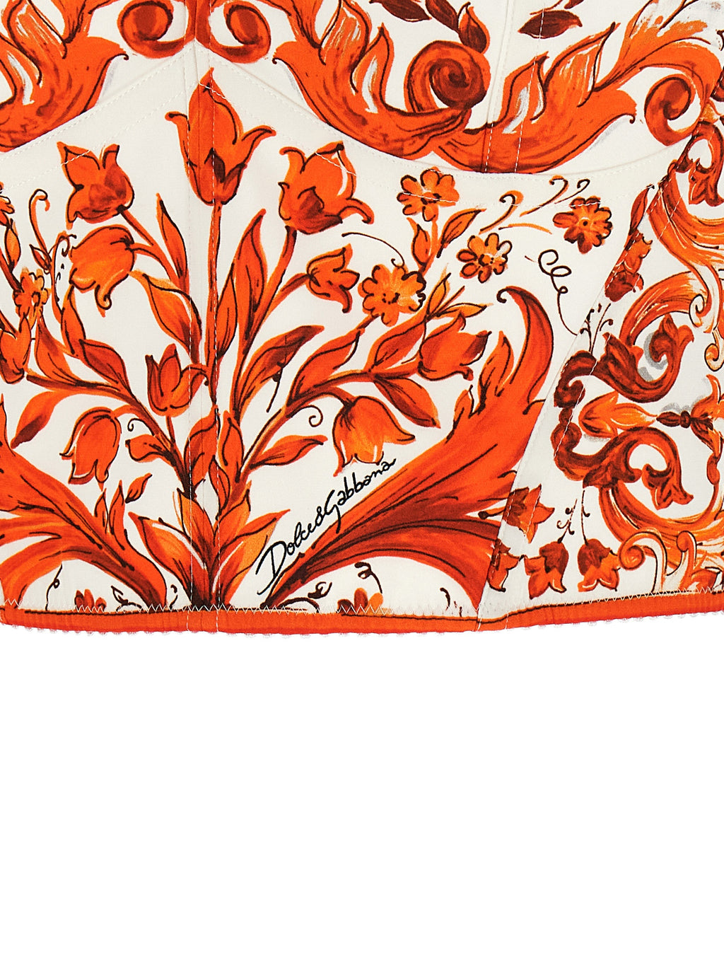 Dolce & Gabbana Orange Silk Blouse