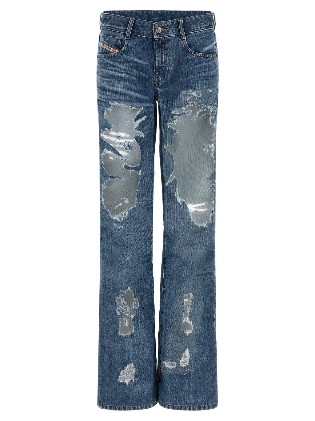 Diesel Blue Cotton Flared Jeans
