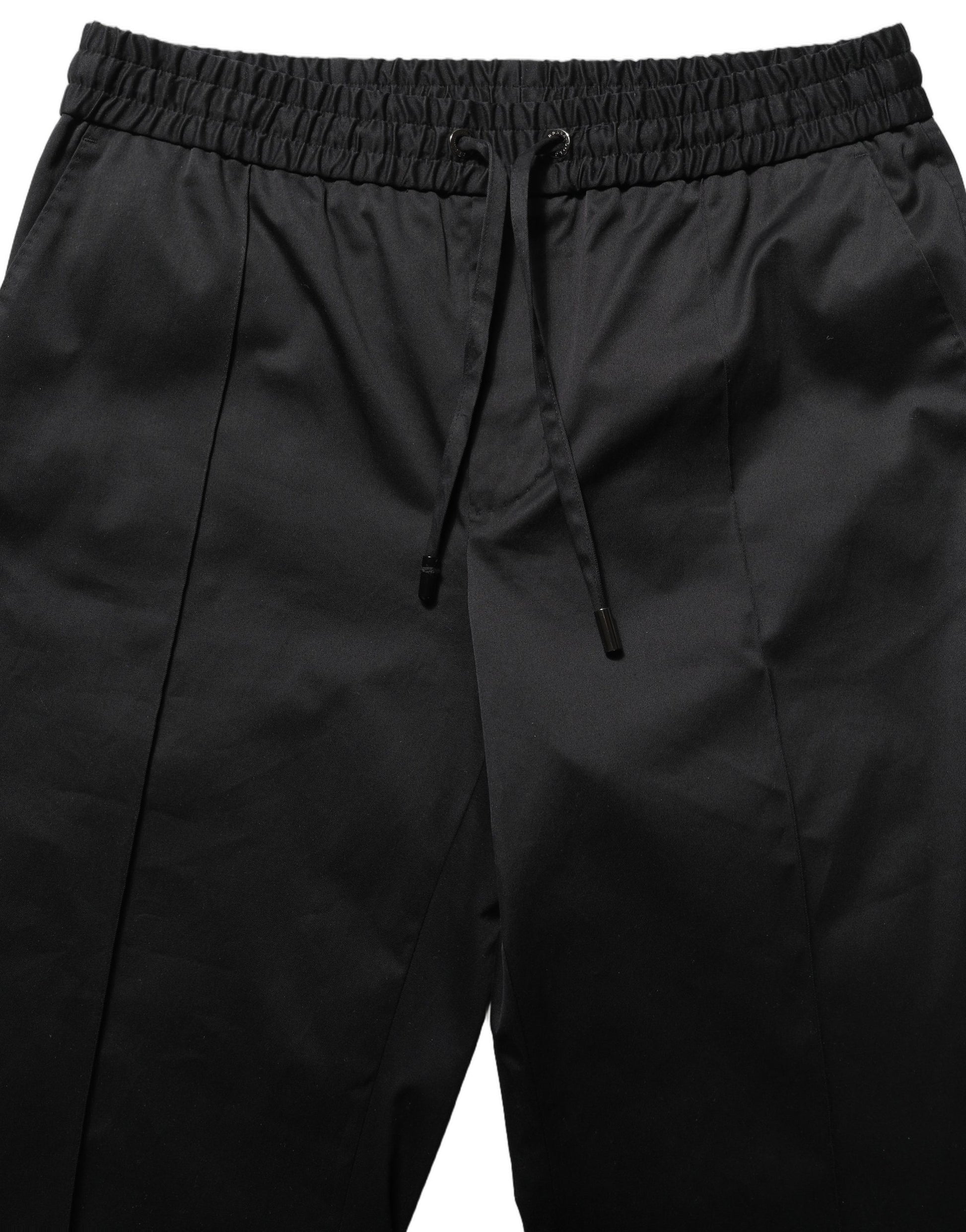 Dolce & Gabbana Black Drawstring Cotton Jogger Men Sweatpants Pants