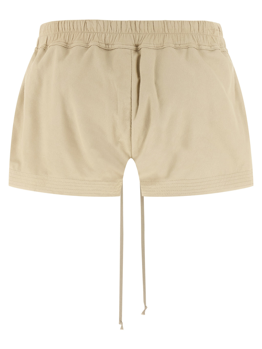 Rick Owens Beige Lamb Leather Bermuda Shorts