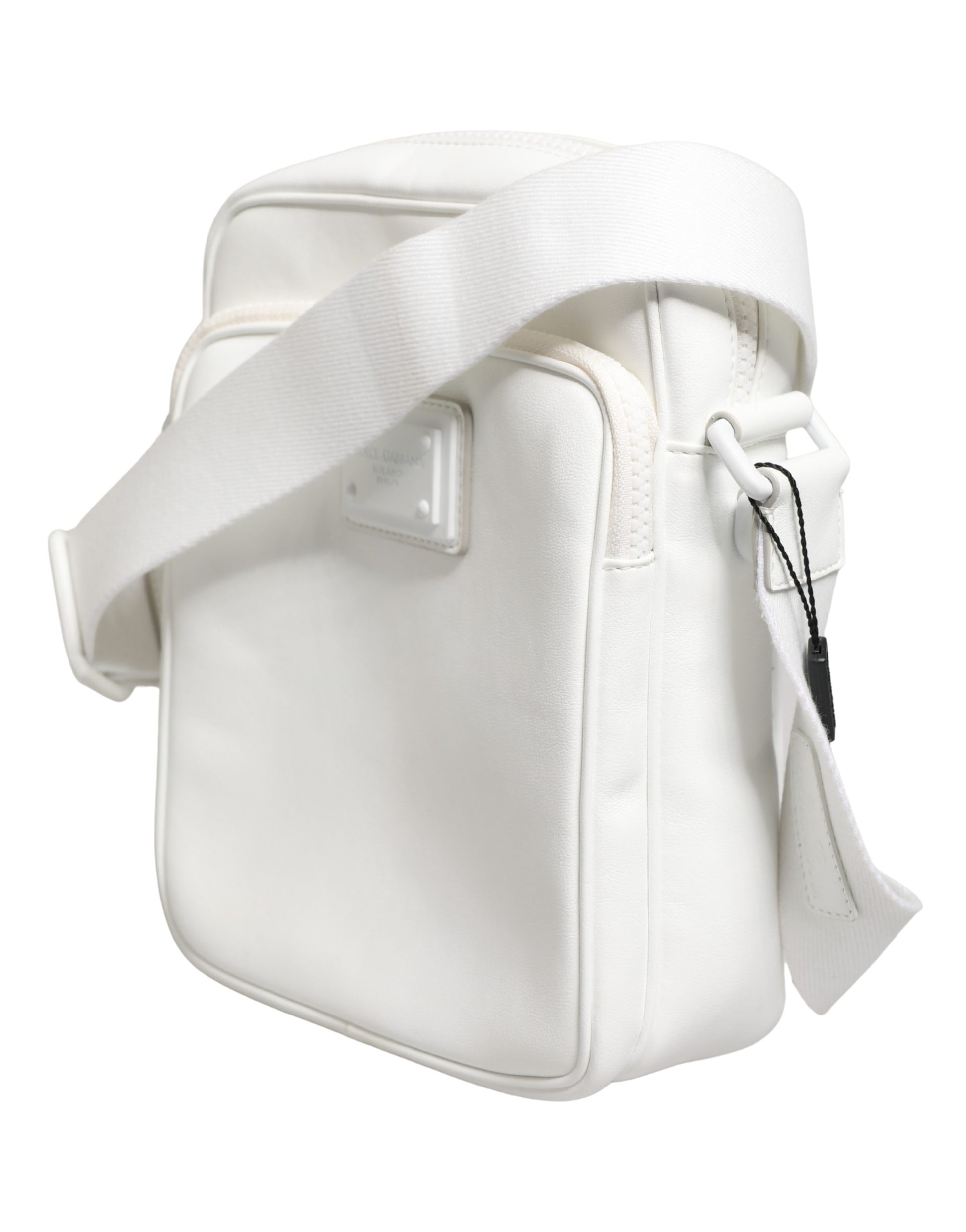 Dolce & Gabbana White Logo Plaque Crossbody Shoulder Borse Men Bag