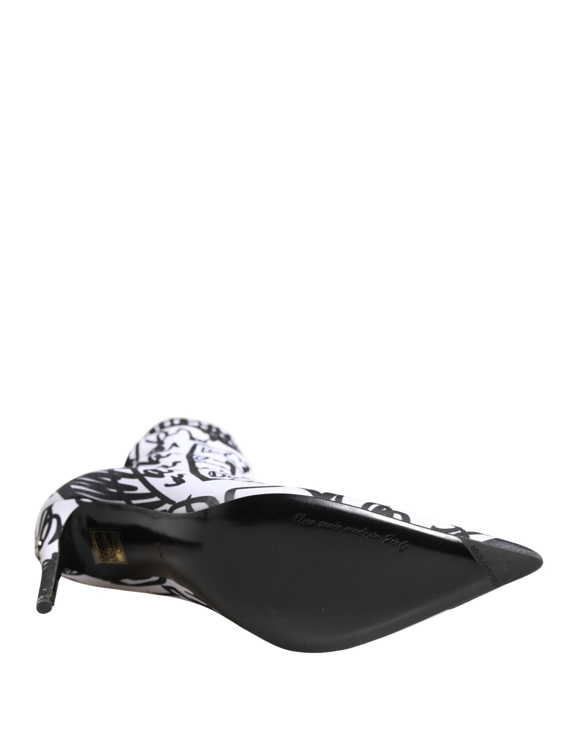 Dolce & Gabbana White Graffiti Stretch Ankle Boots Shoes