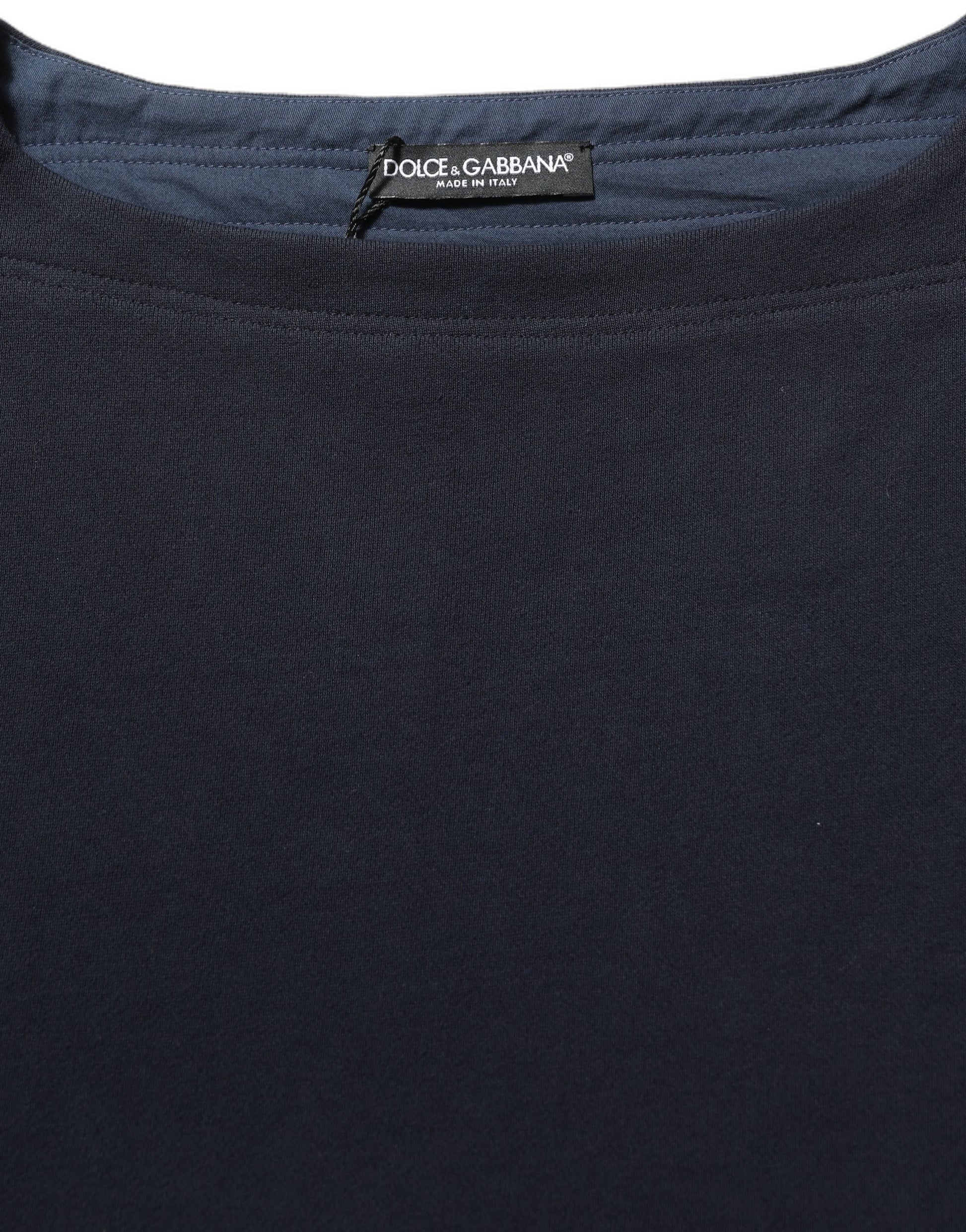 Dolce & Gabbana Dark Blue Logo Cotton Sweatshirt Sweater