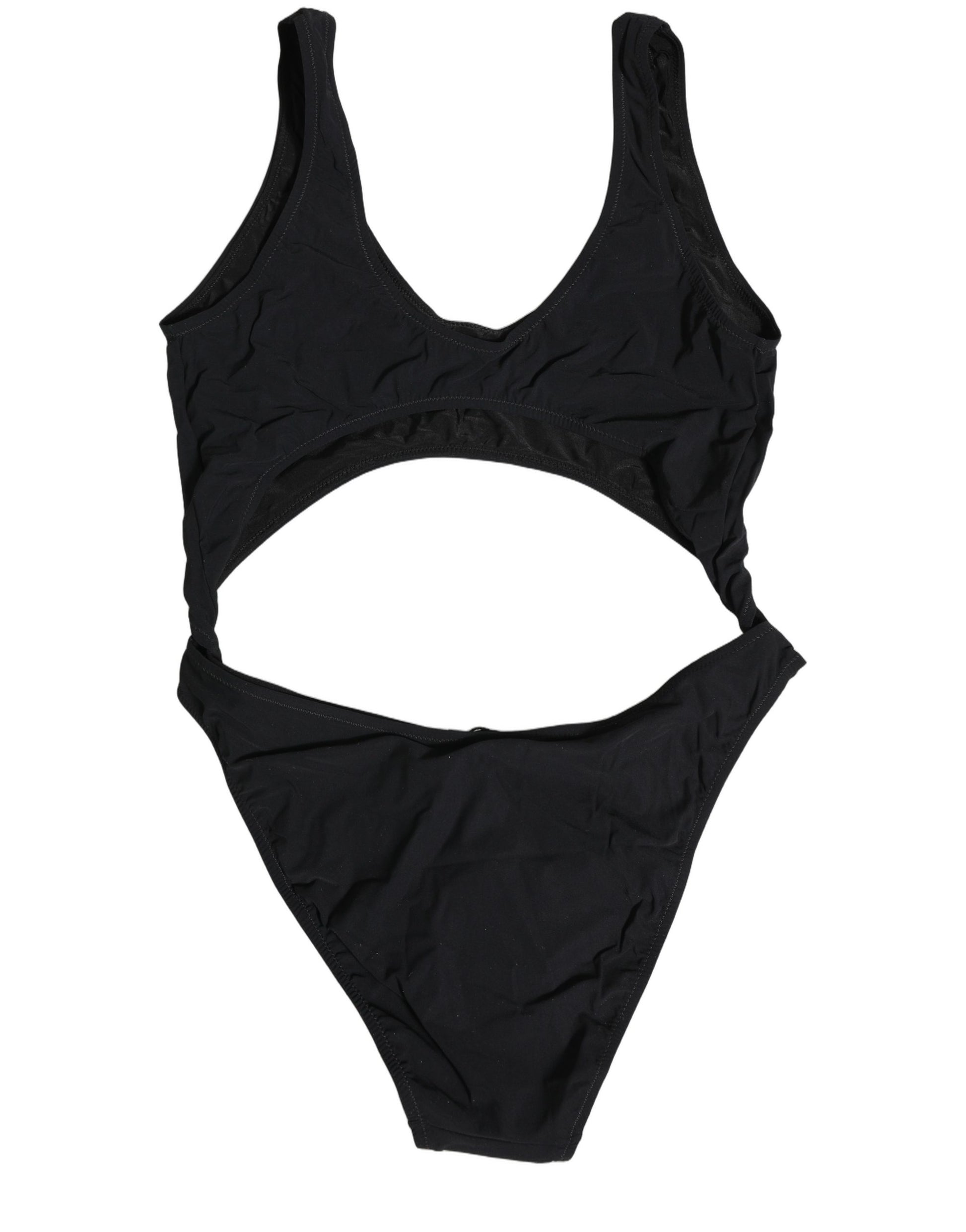 Dolce & Gabbana Black Cutout Logo One Piece Swimsuit Swimwear
