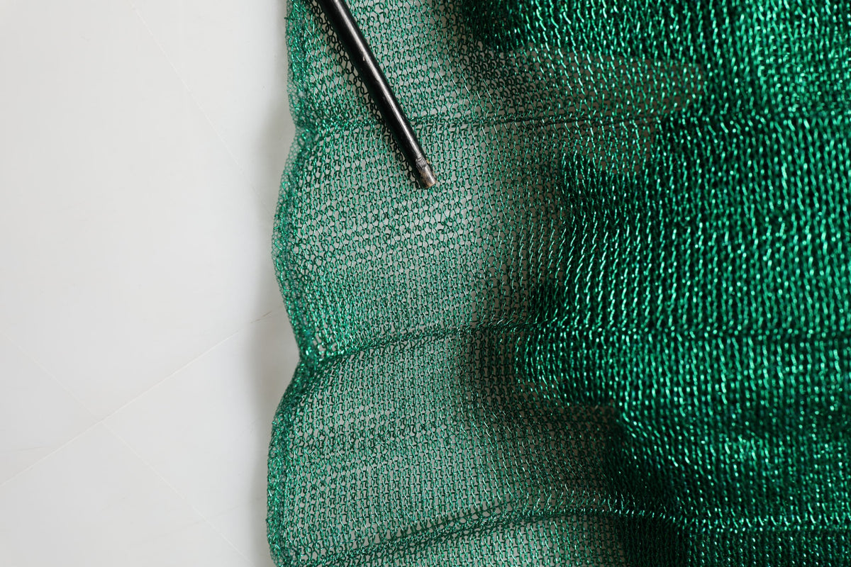 Dolce & Gabbana Metallic Green Sleeveless Plissé Gown Dress
