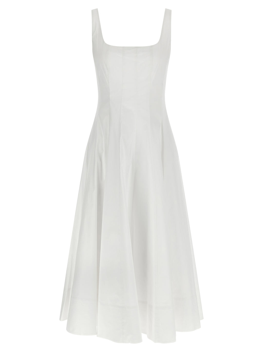 Staud White Cotton Midi Dress