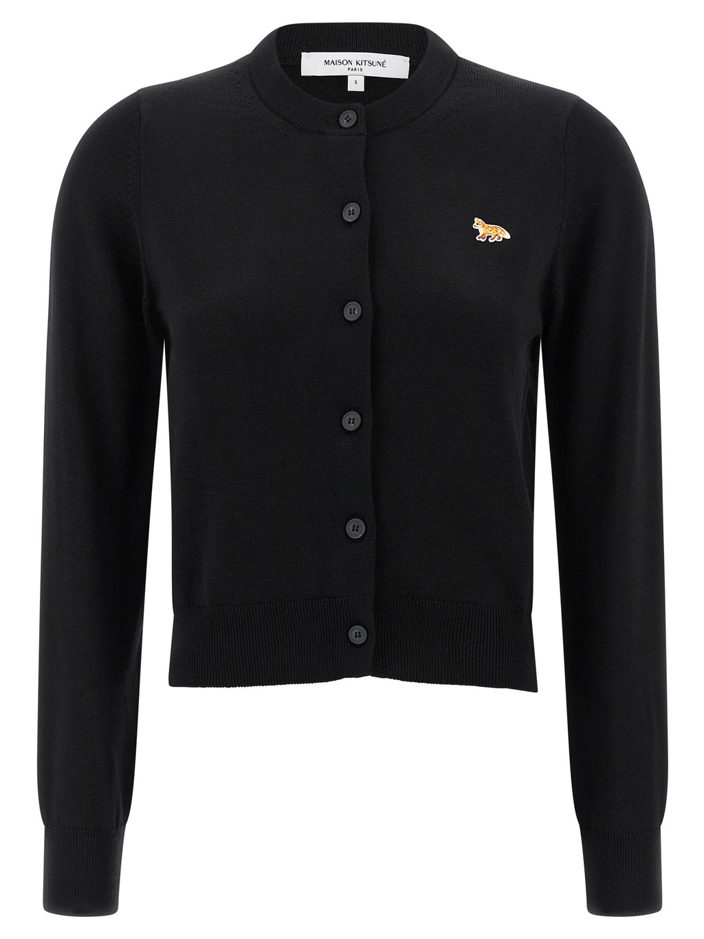 Maison Kitsuné Black Virgin Wool Cardigan
