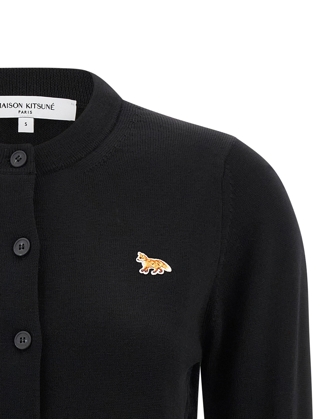Maison Kitsuné Black Virgin Wool Cardigan