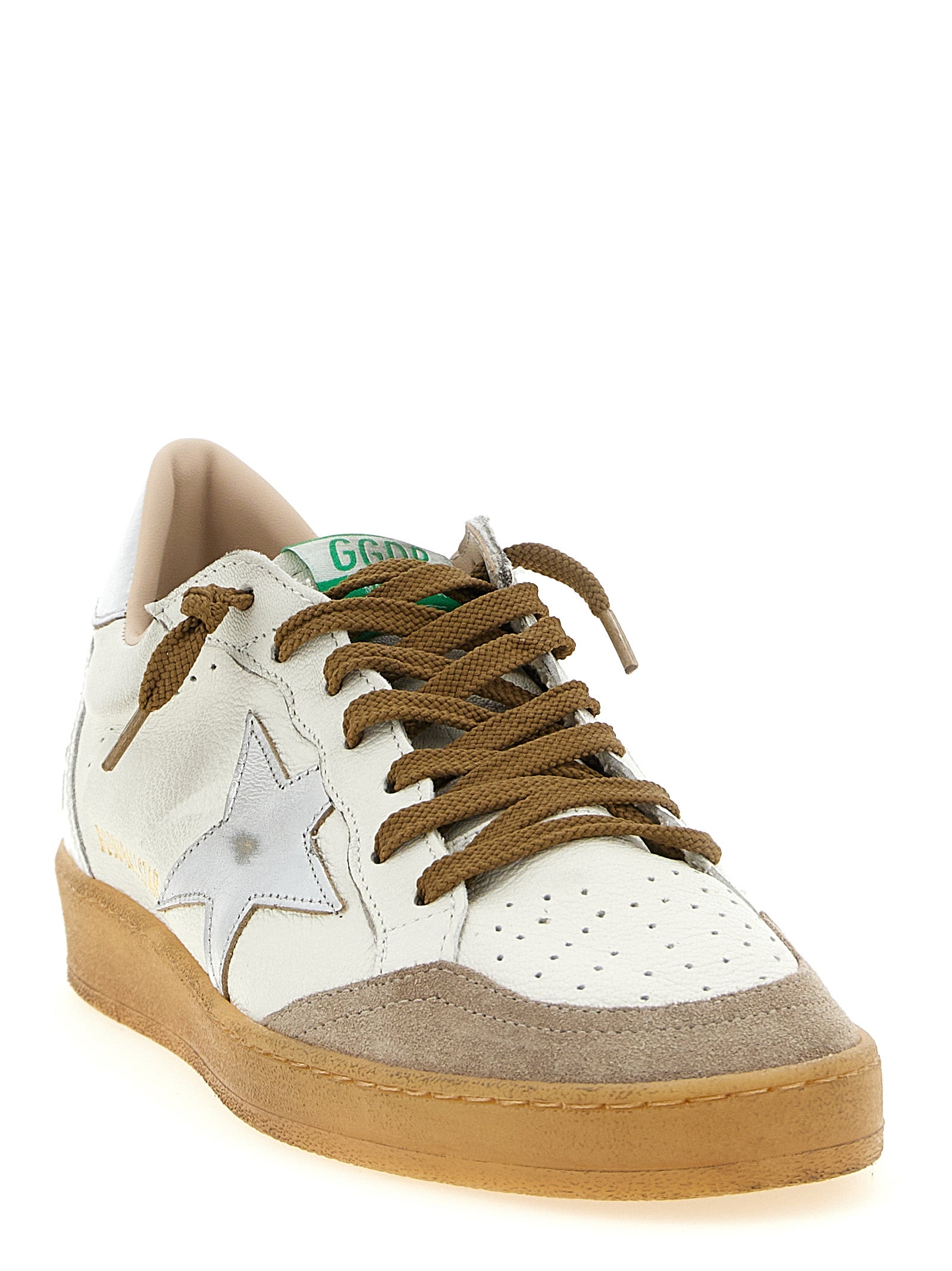 Golden Goose Silver Goatskin Low Top Sneakers