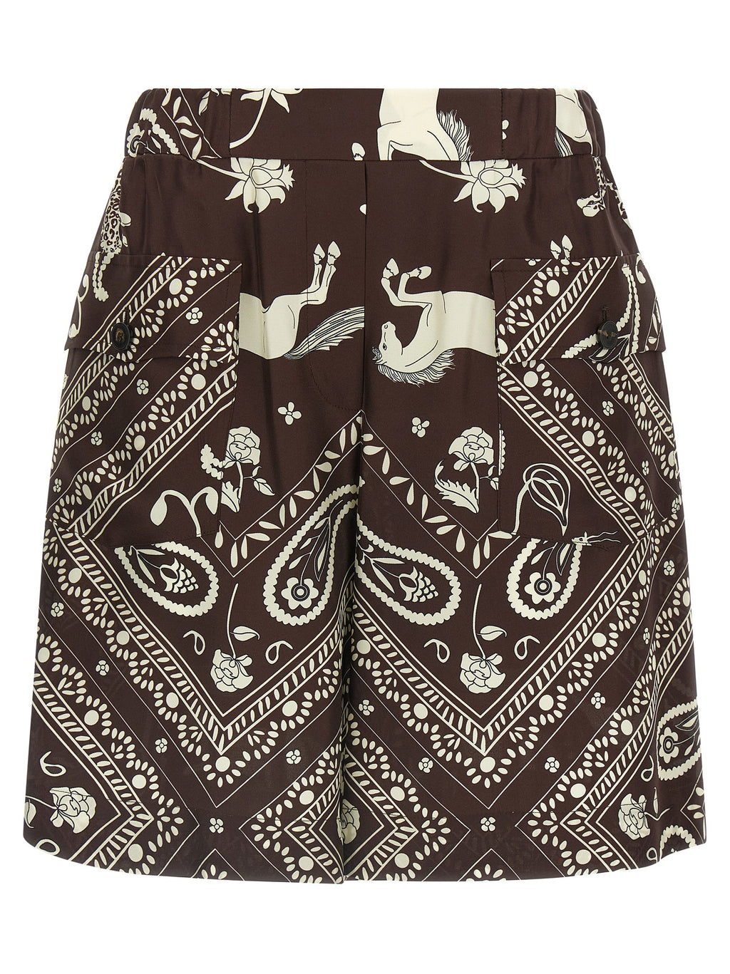 Alberto Biani Brown Silk Bermuda Shorts