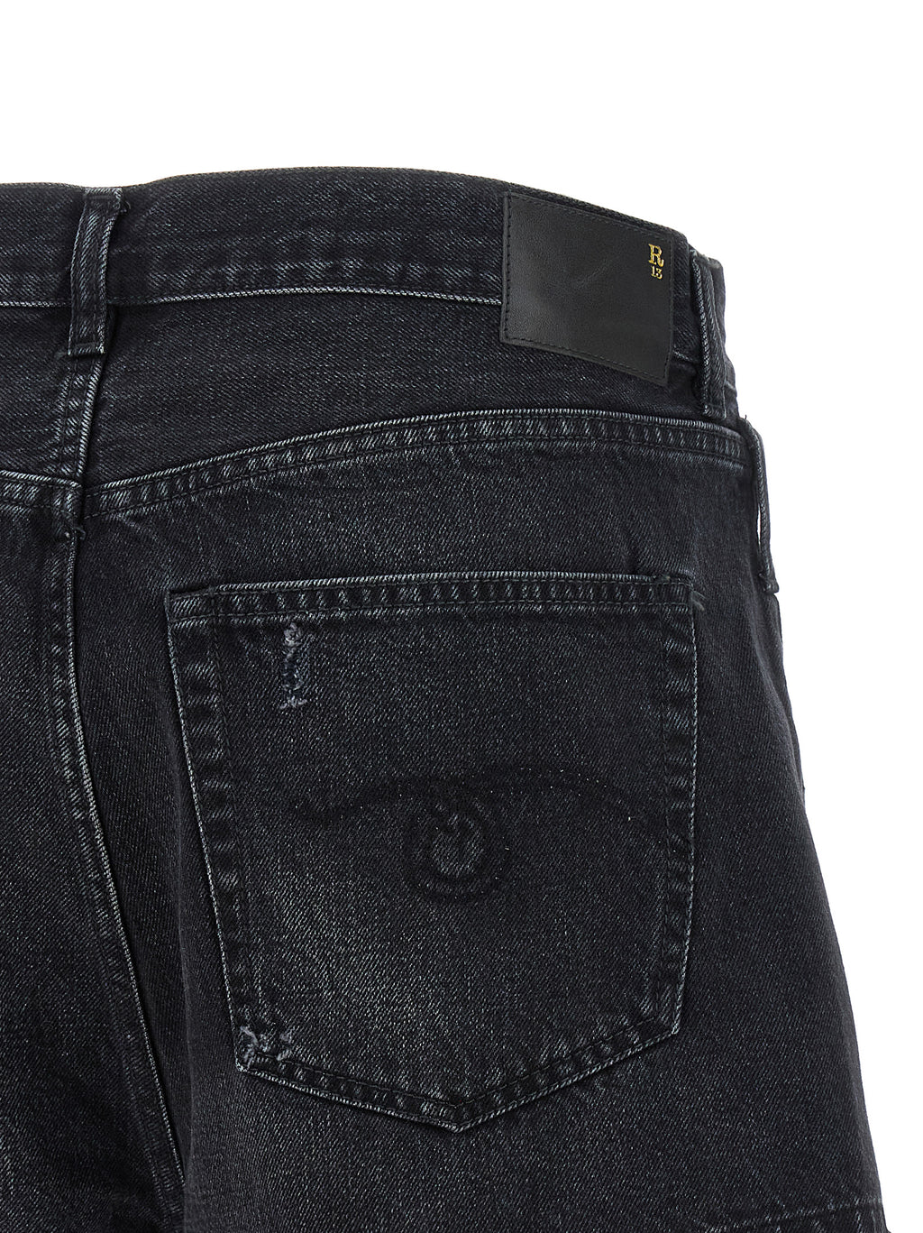 R13 Black Cotton Bermuda Shorts