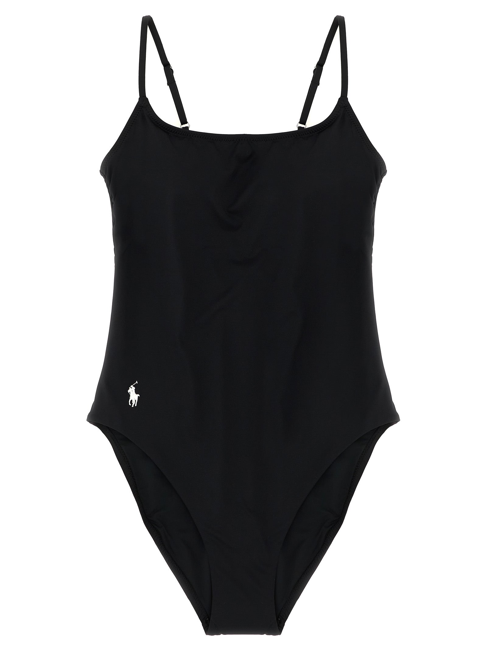 Polo Ralph Lauren Black Nylon One-Piece Swimsuit
