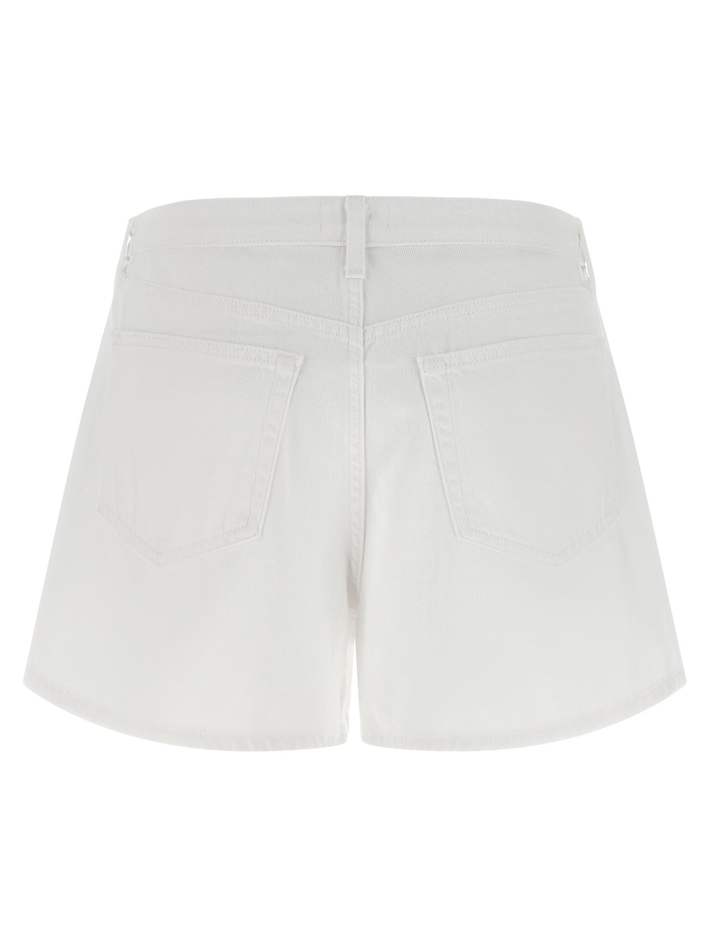 L'Agence White Cotton Bermuda Shorts