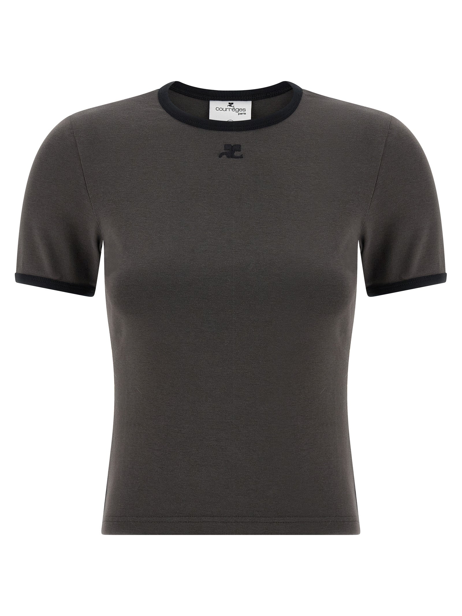 Courrèges Gray Cotton T-Shirt