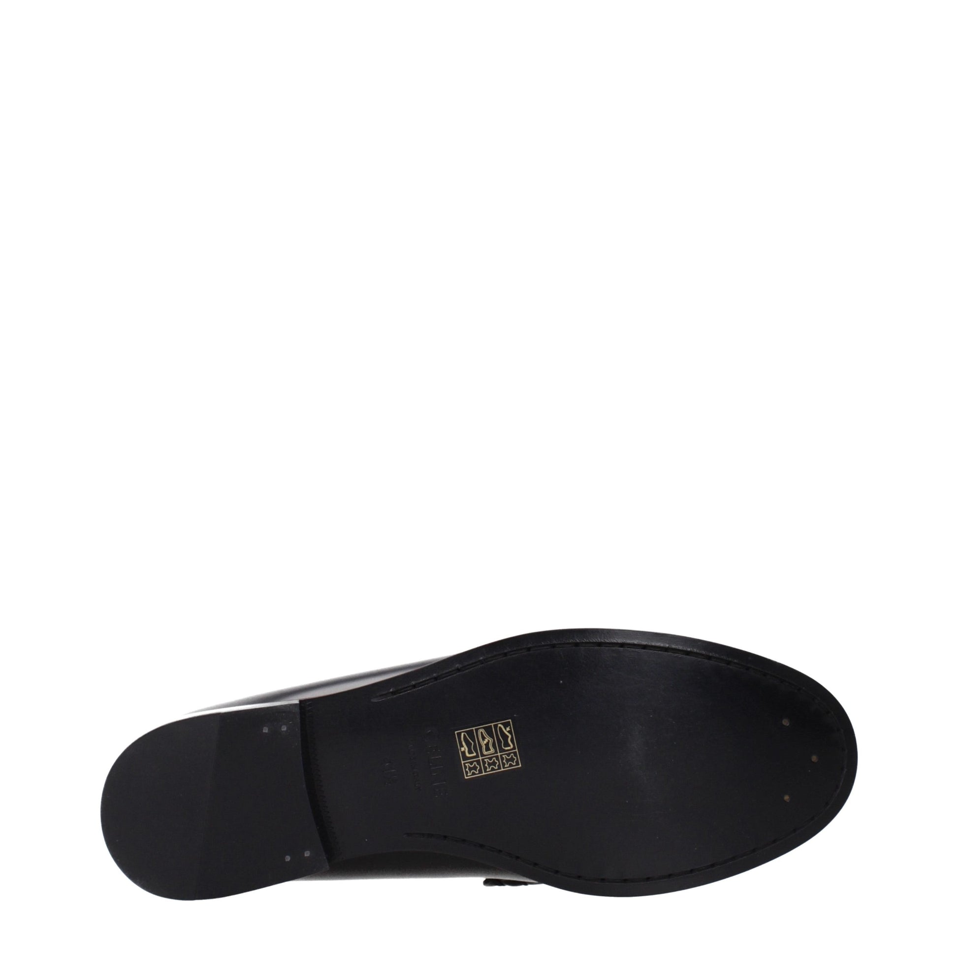Celine Black Leather Slip-On Loafers
