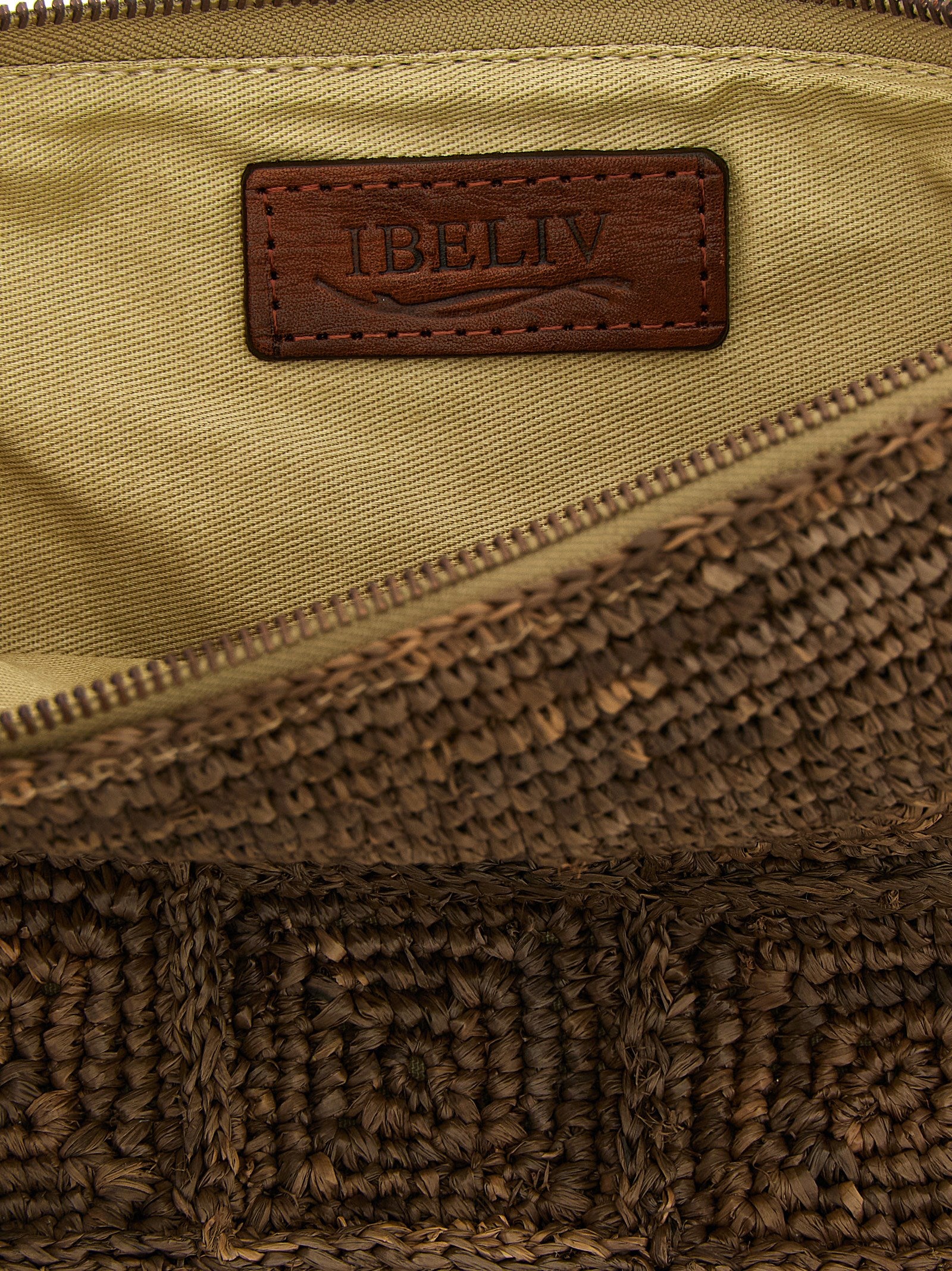 Ibeliv Brown Raffia Clutch Bag